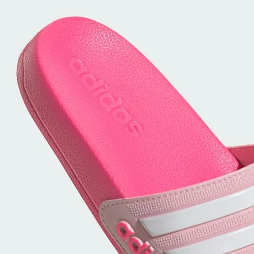 adidas Adilette Shower Slides Sandal, Clear Pink/White/Lucid Pink, 6 US Unisex Big Kid