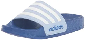 adidas Adilette Shower Slides Sandal, Clear Pink/White/Lucid Pink, 6 US Unisex Big Kid