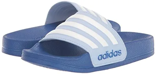 adidas Adilette Shower Slides Sandal, Clear Pink/White/Lucid Pink, 6 US Unisex Big Kid