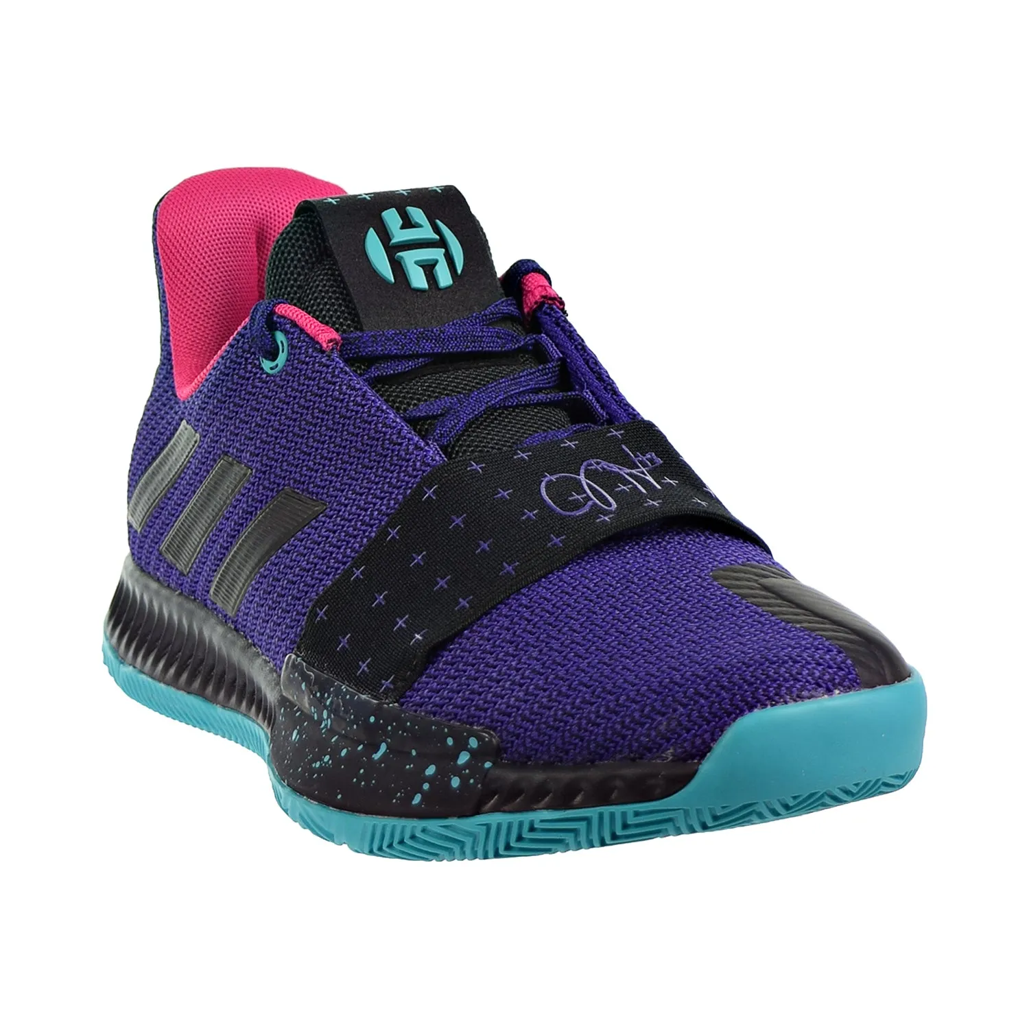 Adidas Harden Vol.3 J Big Kids Shoes Collegiate Purple/Core Black/Light Aqua