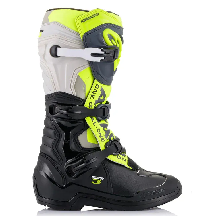 Alpinestars Tech 3 Boots Black/Cool Grey/Yellow Fluo Motocross Boots