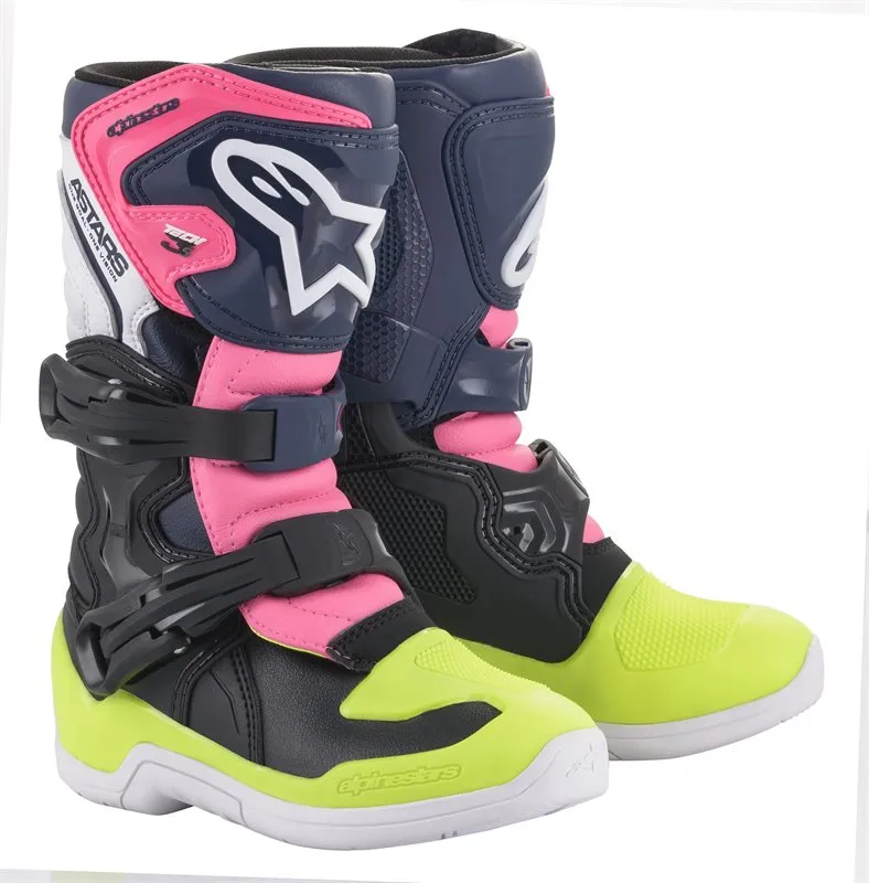 Alpinestars Tech 3S Kids Off-Road Boots Black / Dark Blue / Fluo Pink