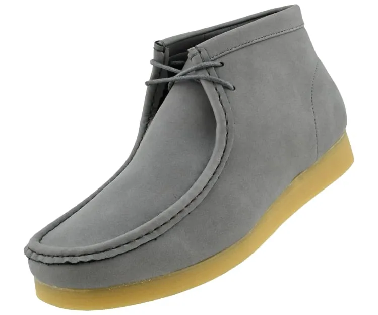 Amali Wallabee Boot Style Men's Gray Suede High Top Shoes