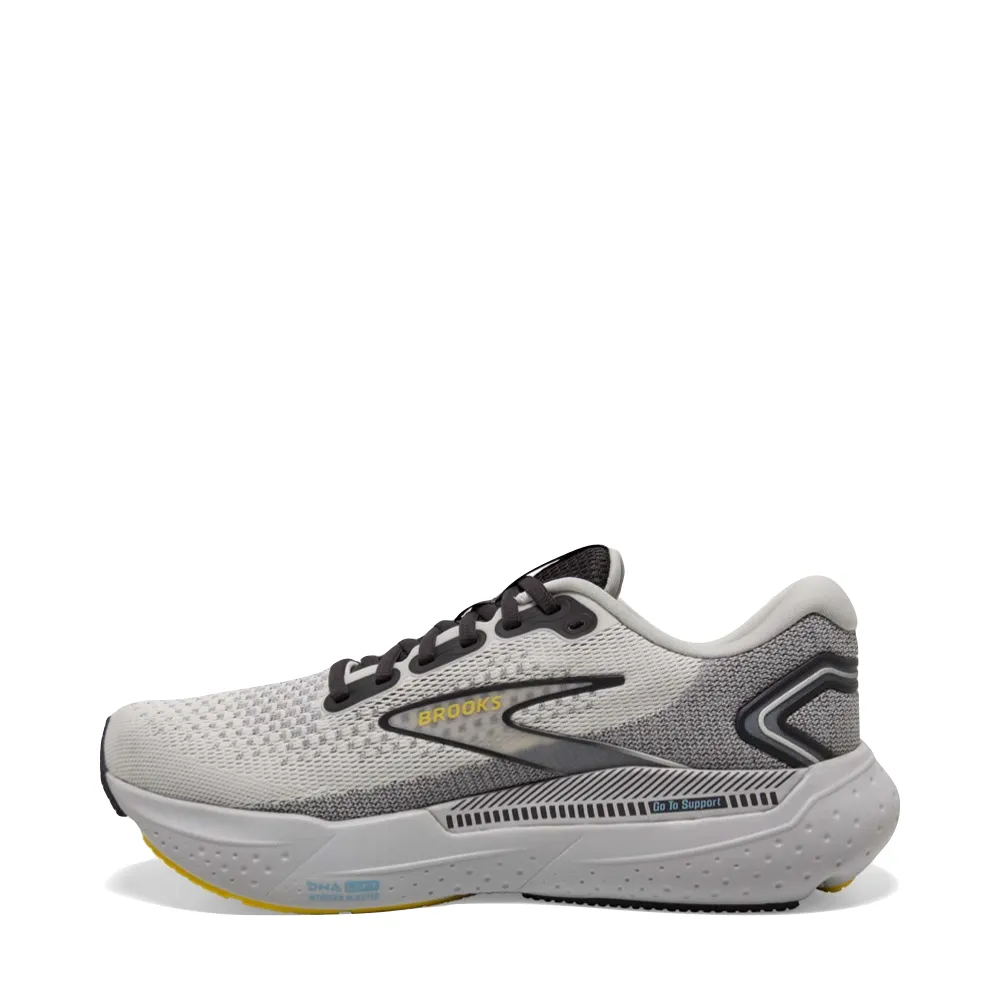 Brooks Men's Glycerin GTS 21 Sneaker in Coconut/Forged Iron/Yellow