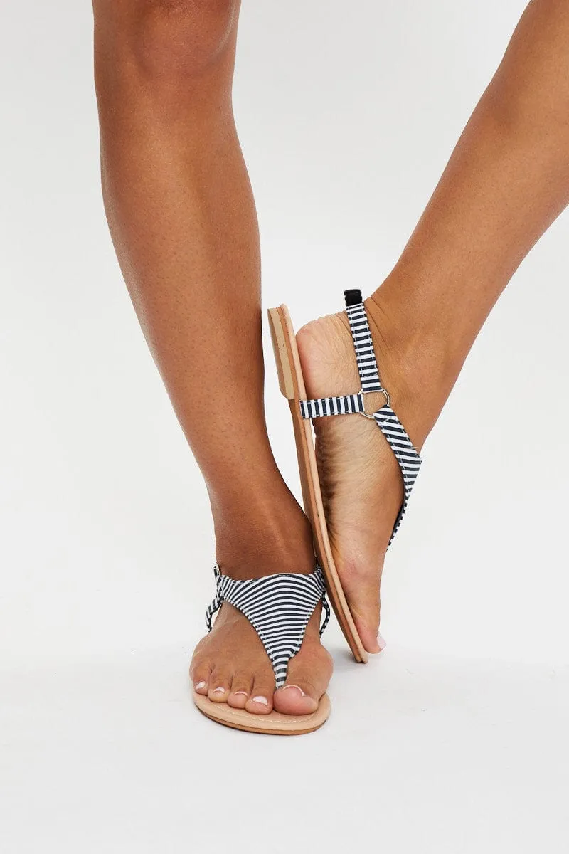 Brown Stripe Strap Detail Sandals