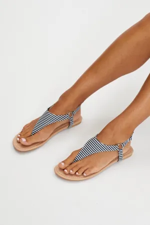 Brown Stripe Strap Detail Sandals