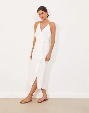 Carly Detail Midi Dress - Off White