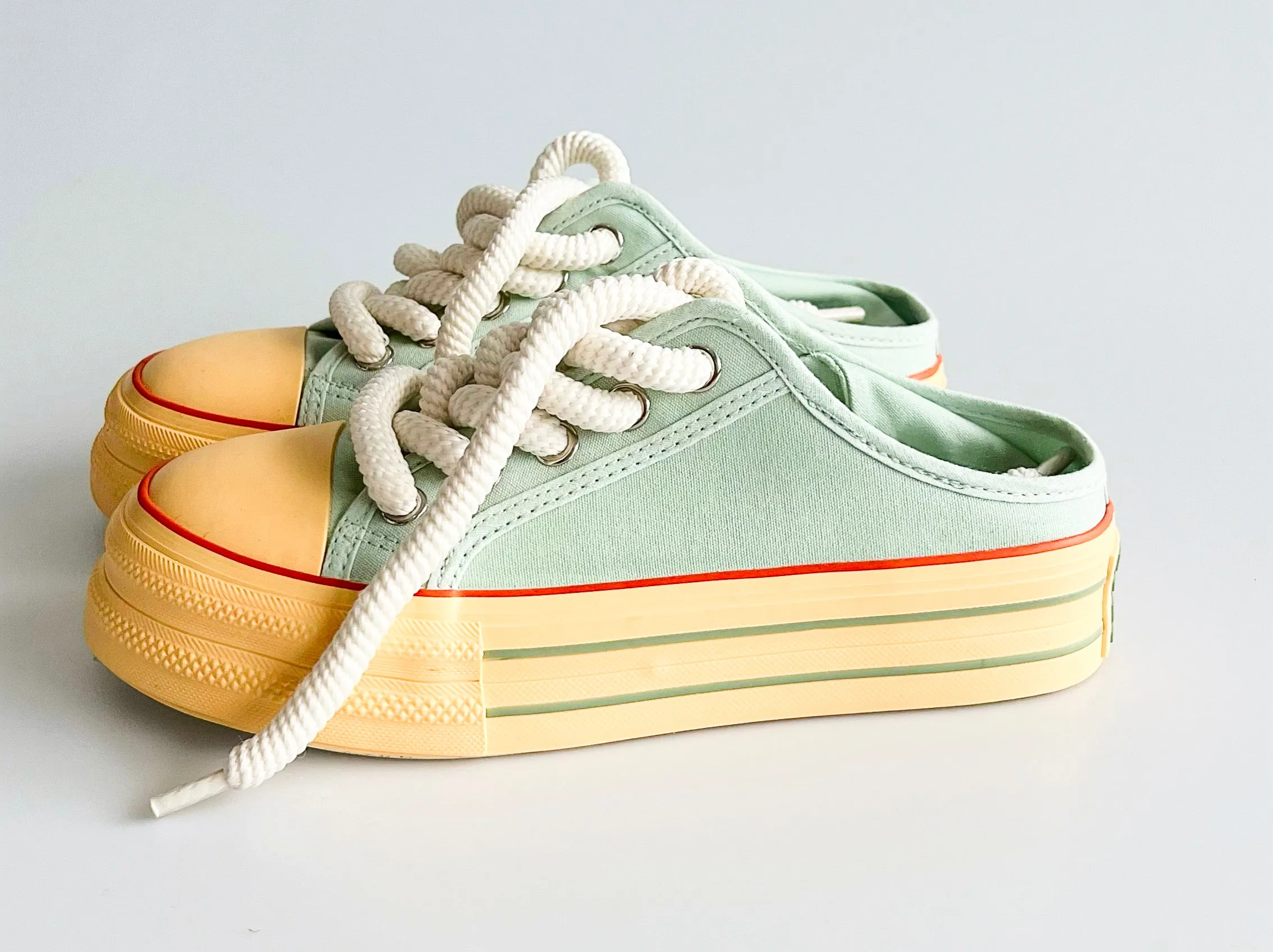 Classic Platform Sneakers - Mint Green