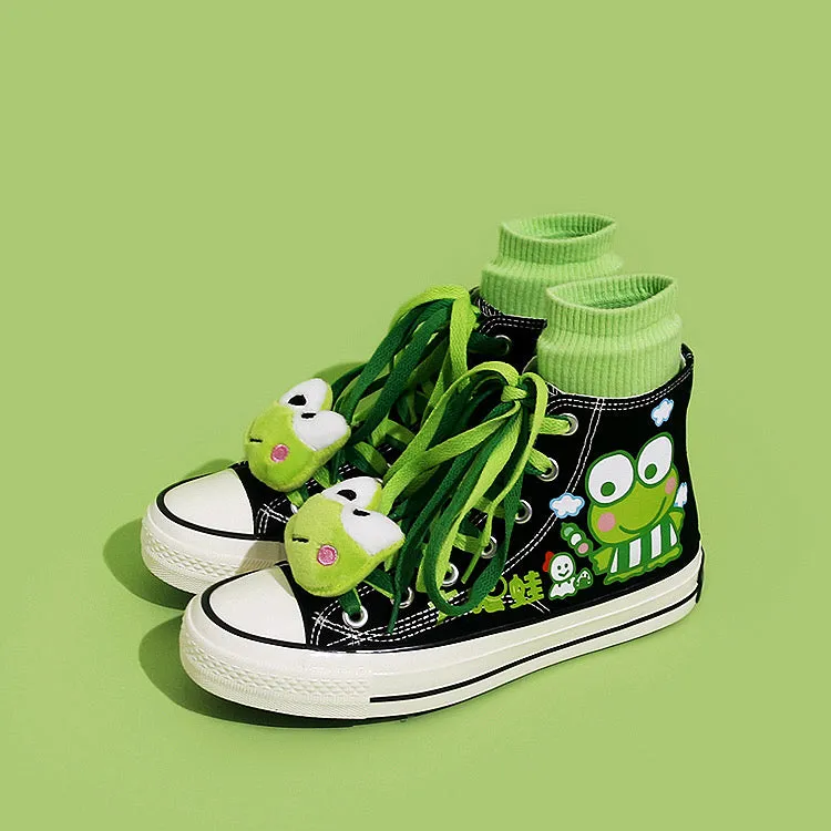 Cute Kawaii Frog High Top Canvas