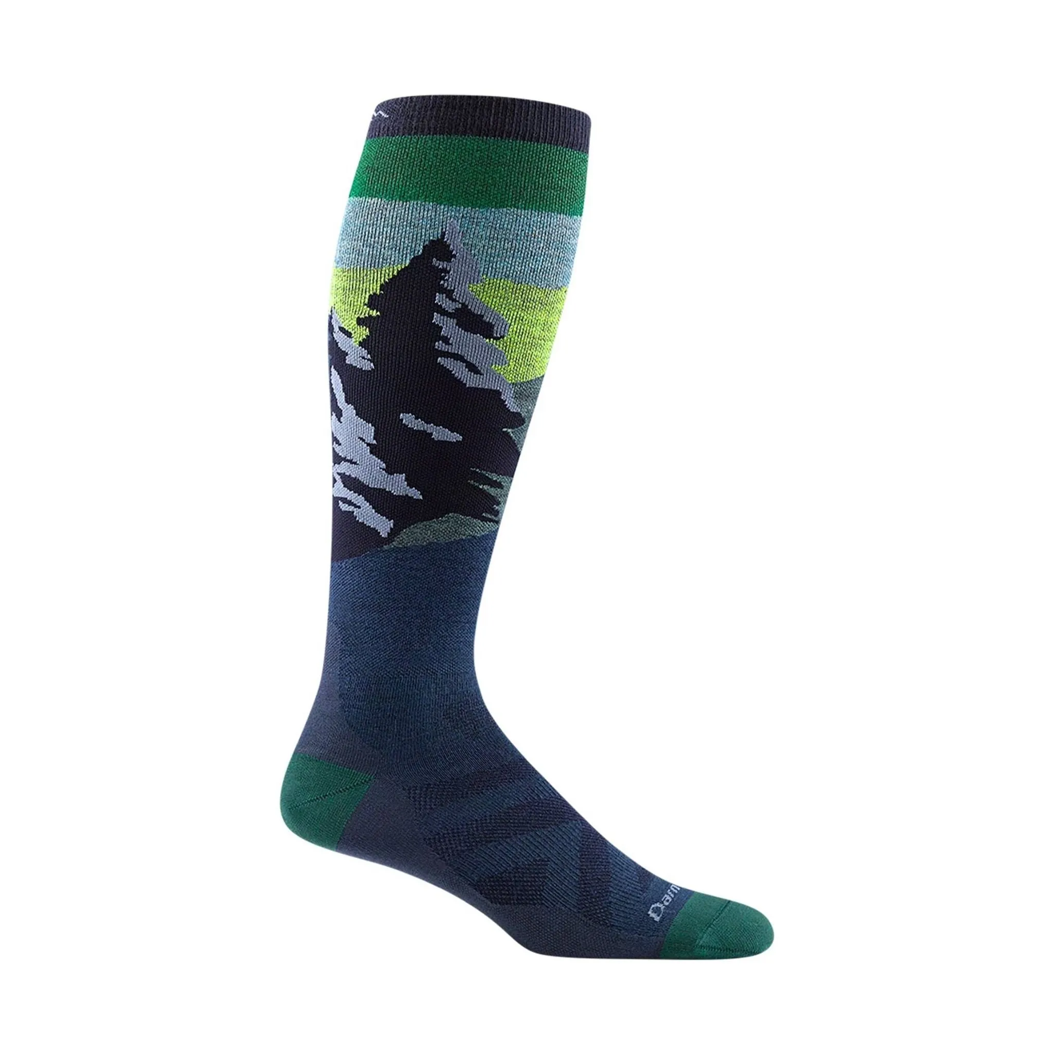 Darn Tough Vermont Men's Solstice Over The Calf Midweight Ski and Snowboard Sock - Midnight