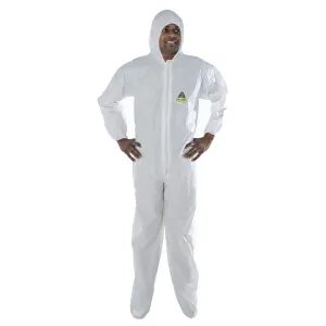 Disposable Coveralls with Hood and Boots, Bulk 25-Pack