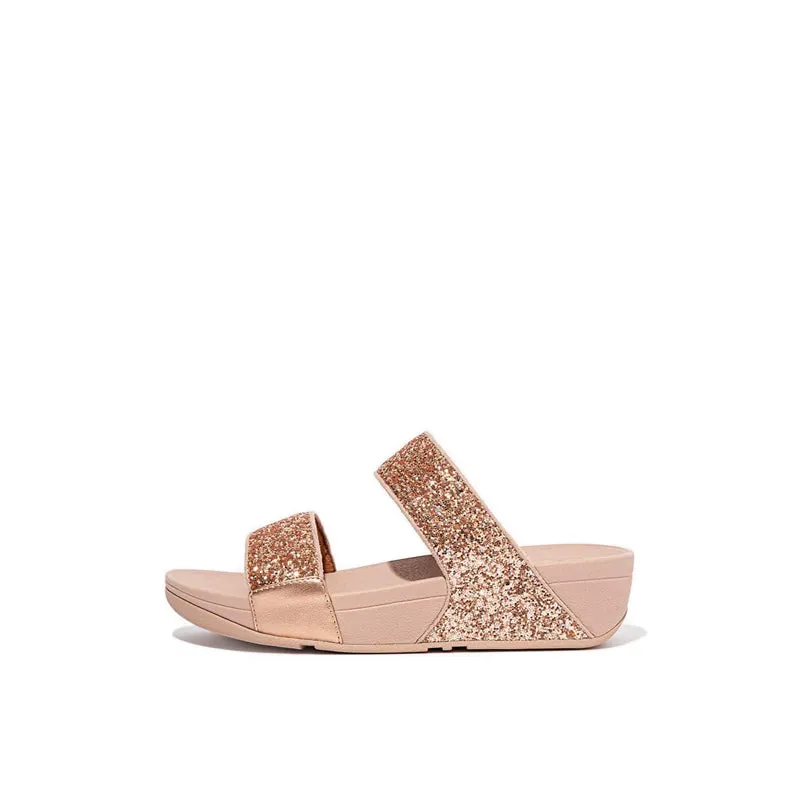 Fitflop Lulu Women's Glitter Slides - Rose Gold