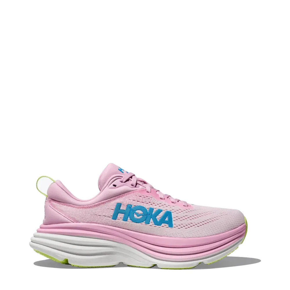 Hoka Women's Bondi 8 Running Sneaker in Pink Twilight/Waterpark