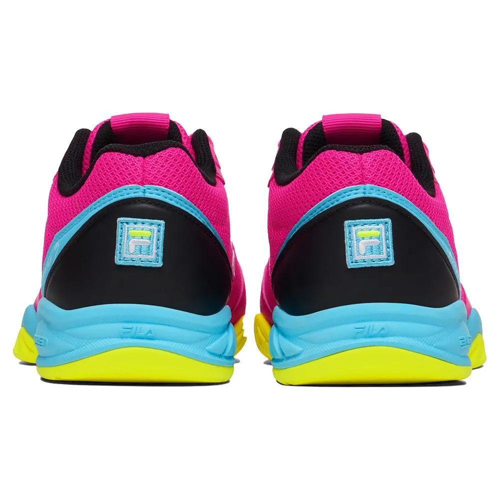 Juniors` Axilus 3 Tennis Shoes Pink Glo and Bluefish