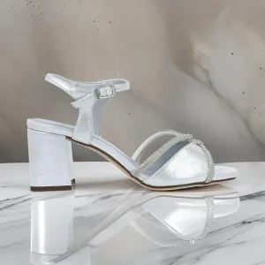 Menbur Silver Occasionwear Sandal with Diamante Detail