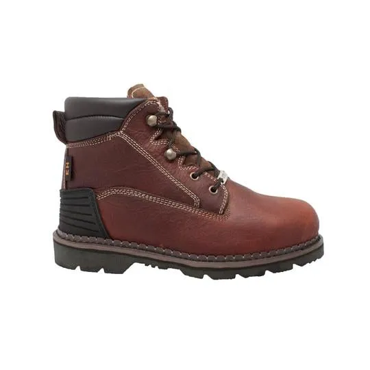 Men's 6" Steel Toe Work Boot Brown Leather Boots