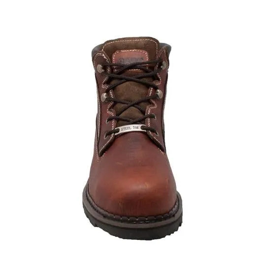 Men's 6" Steel Toe Work Boot Brown Leather Boots