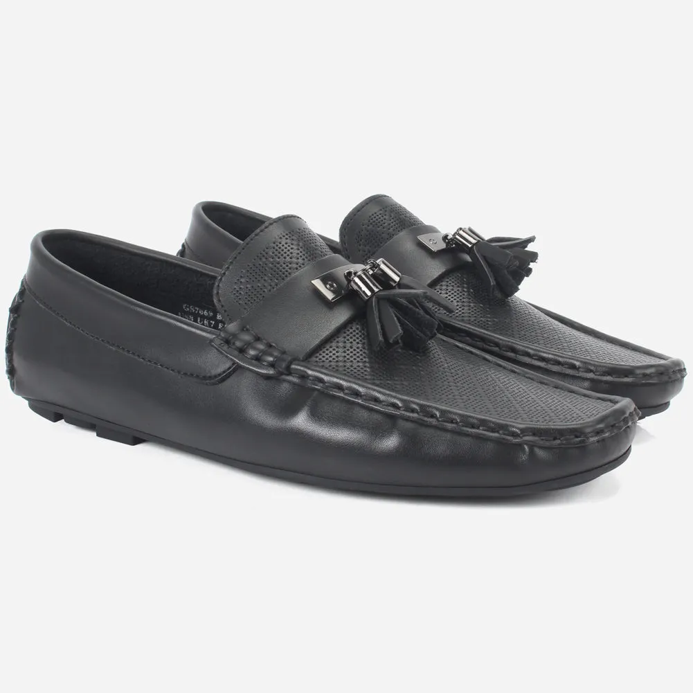 Mens "JAVEIR" Slip-on Buckled Moccasins Shoes