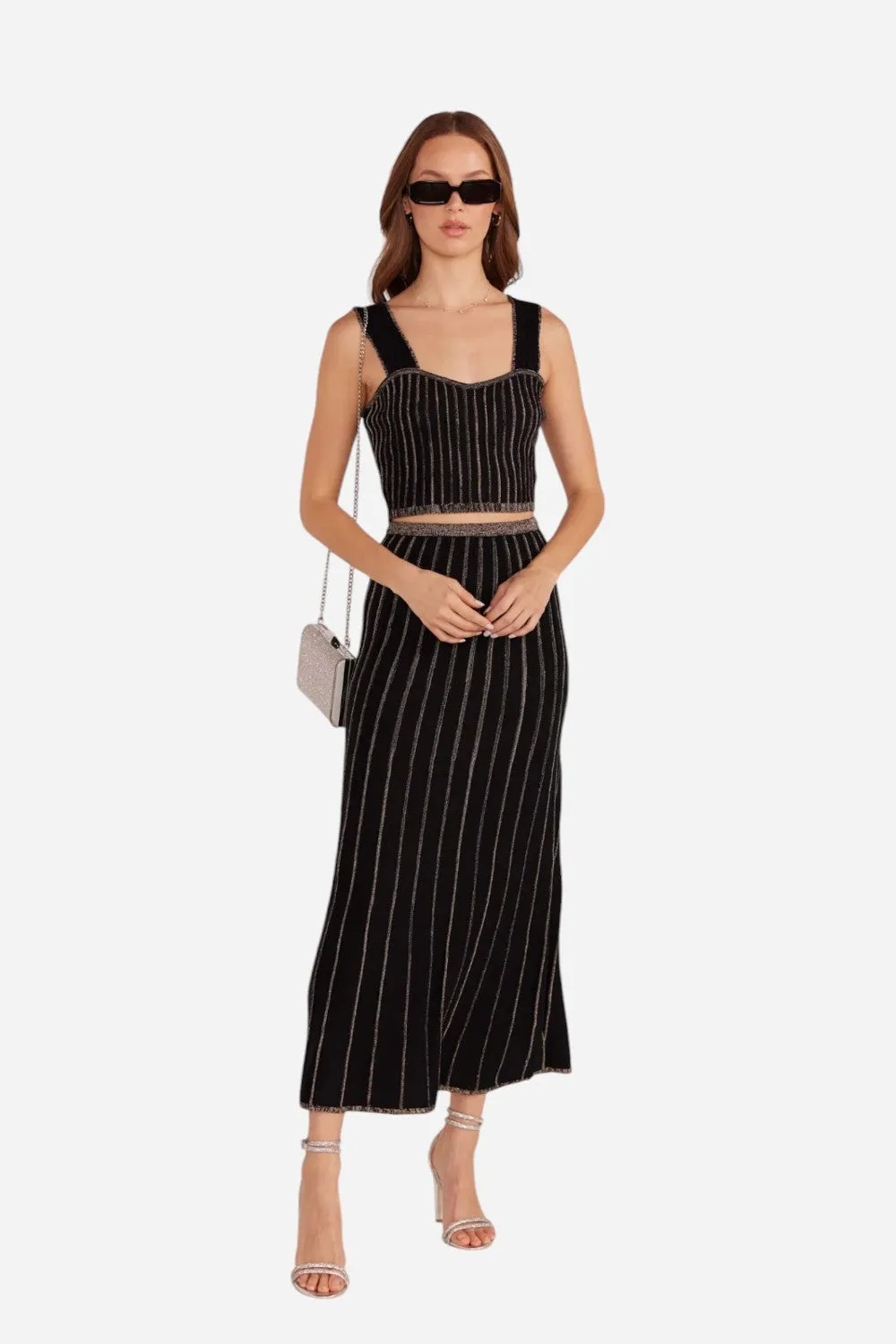 MINKPINK Celia Lurex Stripe Crop Top