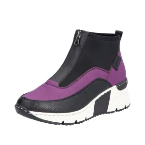 Rieker N6352-30 Ladies Amethyst Side Zip Ankle Boots