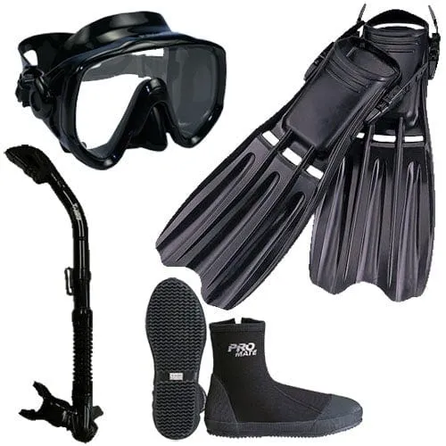 Scuba Diving Fins Boots Extra-Wide Mask Snorkel Set - SCS0085