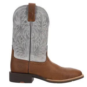 Sport Embroidery Wide Square Toe Cowboy Boots