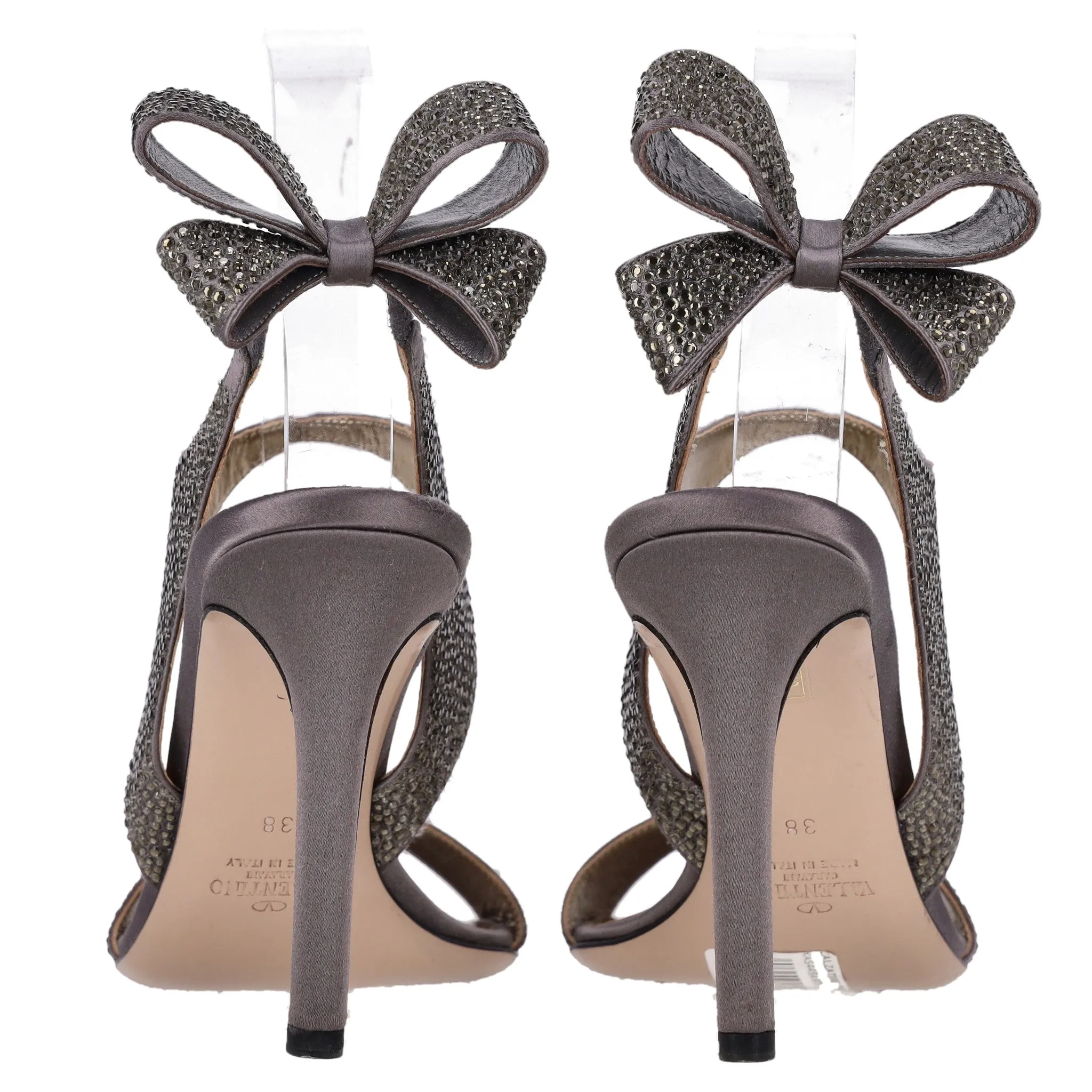 Valentino Bow Detail Crystal Sandals. Size 38