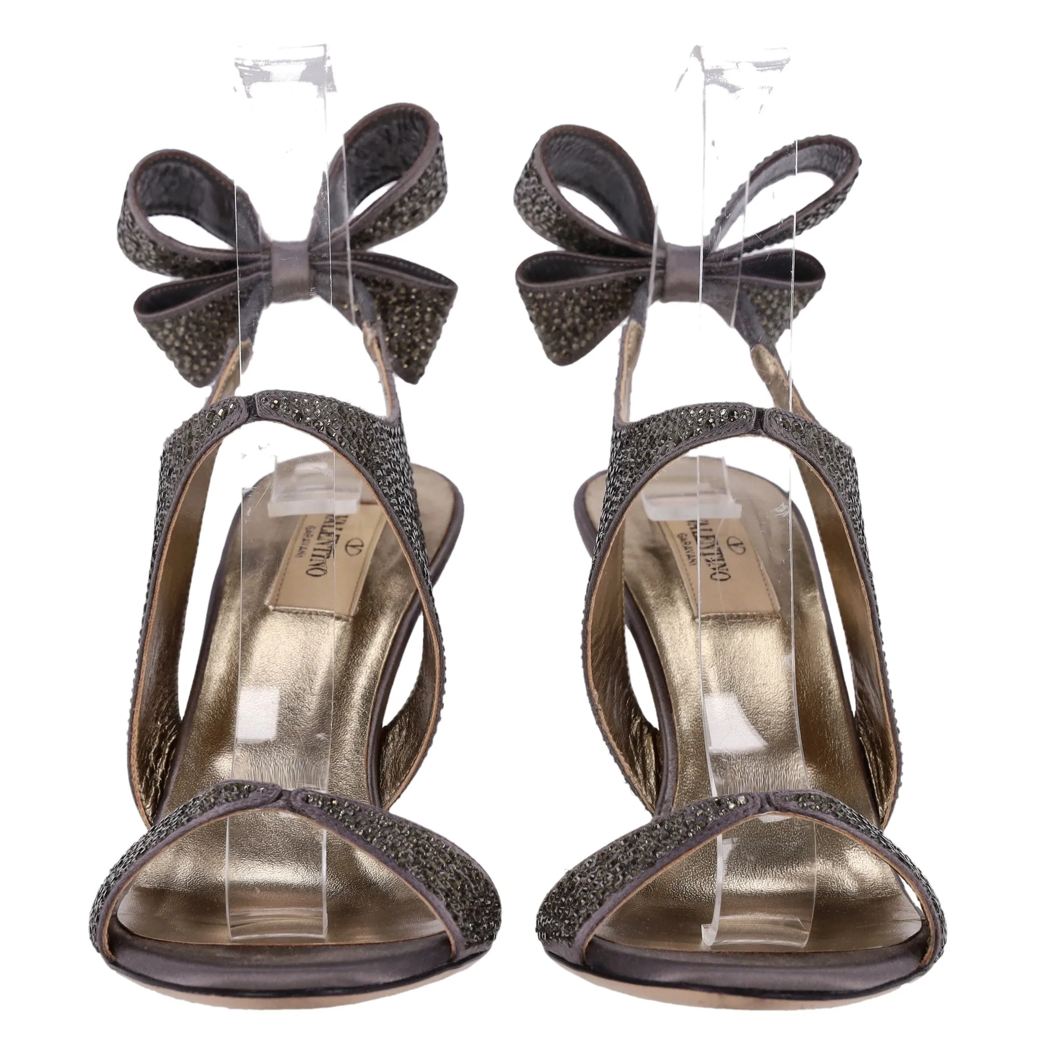 Valentino Bow Detail Crystal Sandals. Size 38